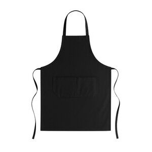 Black Adjustable Apron with Pockets – Unisex Polyester Apron for Cooking, Crafts
